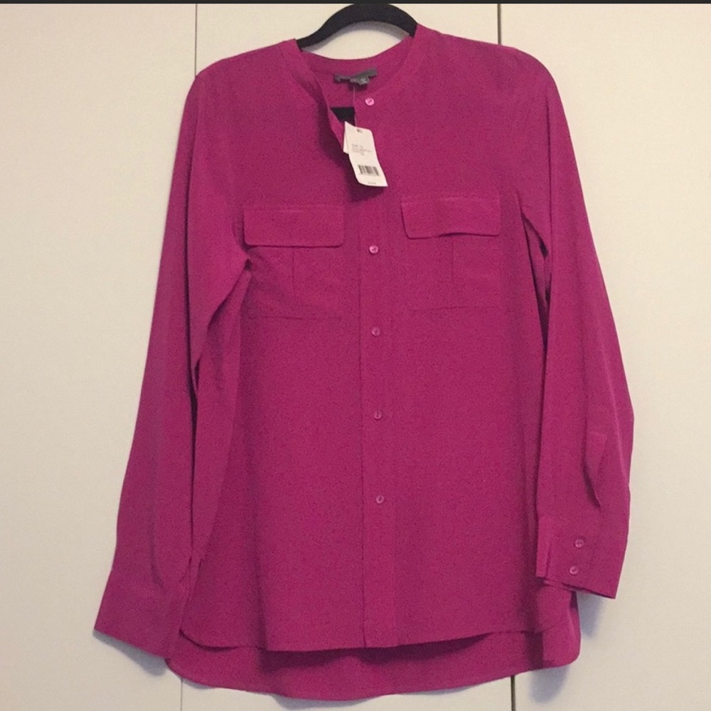 Vince pink button down top